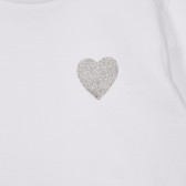 Bluză din bumbac cu inimă pentru bebeluși, de culoare albă Chicco 248295 2