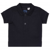 Tricou din bumbac cu guler pentru bebeluși, albastru închis Chicco 248298 
