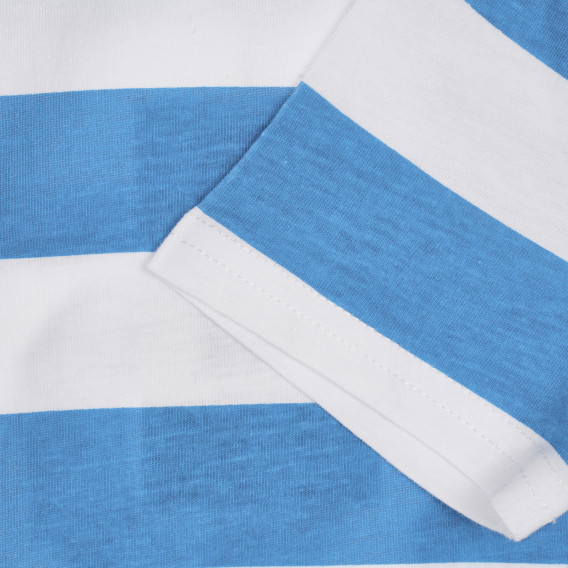 Tricou cu dungi de bumbac în alb și albastru Chicco 248308 3