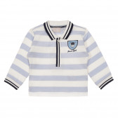 Bluză cu dungi cu mâneci lungi pentru bebeluși în alb și albastru Chicco 248334 