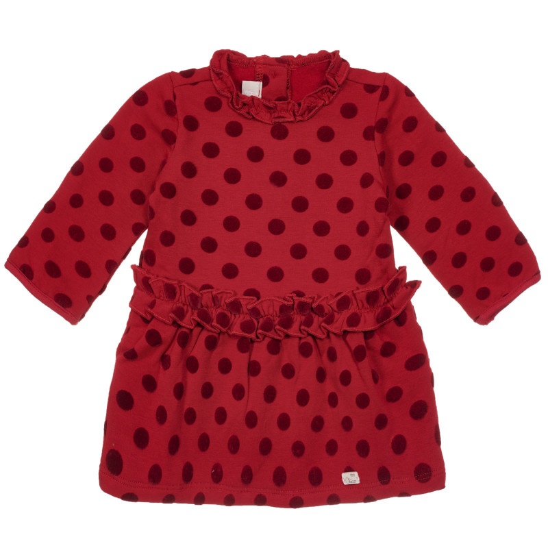 Rochie din bumbac cu imprimeu figural, roșie  248342