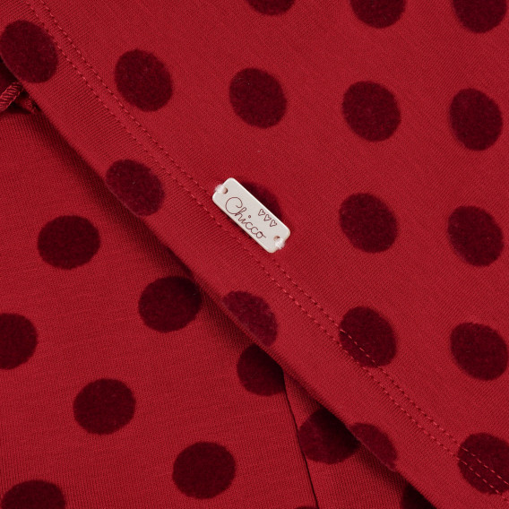 Rochie din bumbac cu imprimeu figural, roșie Chicco 248344 3