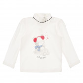 Bluză din bumbac cu imprimeu de urs pentru bebeluși, albă Chicco 248346 