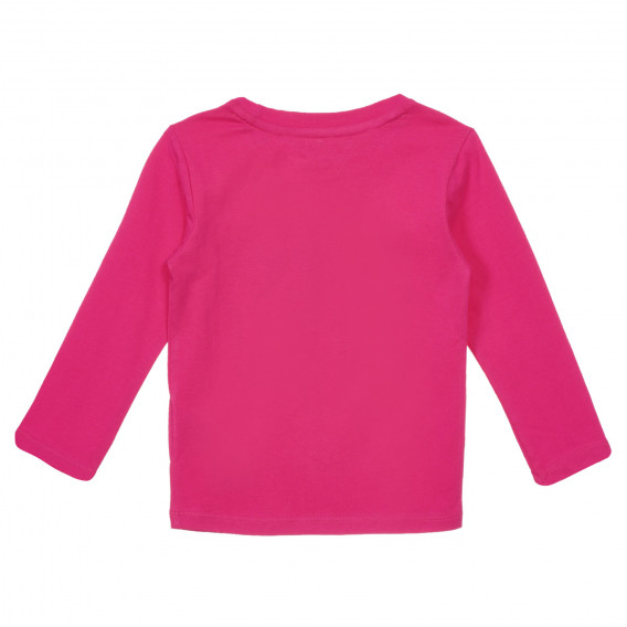 Bluză din bumbac cu mâneci lungi și inscripție, roz Chicco 248389 4
