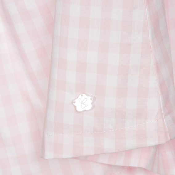 Rochie din bumbac în carouri pentru bebeluși, roz Chicco 248392 3
