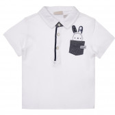 Tricou din bumbac cu iepuraș pentru bebeluși, alb Chicco 248394 