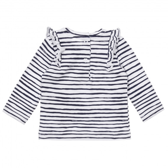 Bluză cu dungi de bumbac pentru bebeluși, în alb și albastru Chicco 248417 4