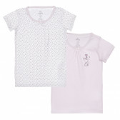 Set de bumbac de două tricouri în alb și violet Chicco 248430 