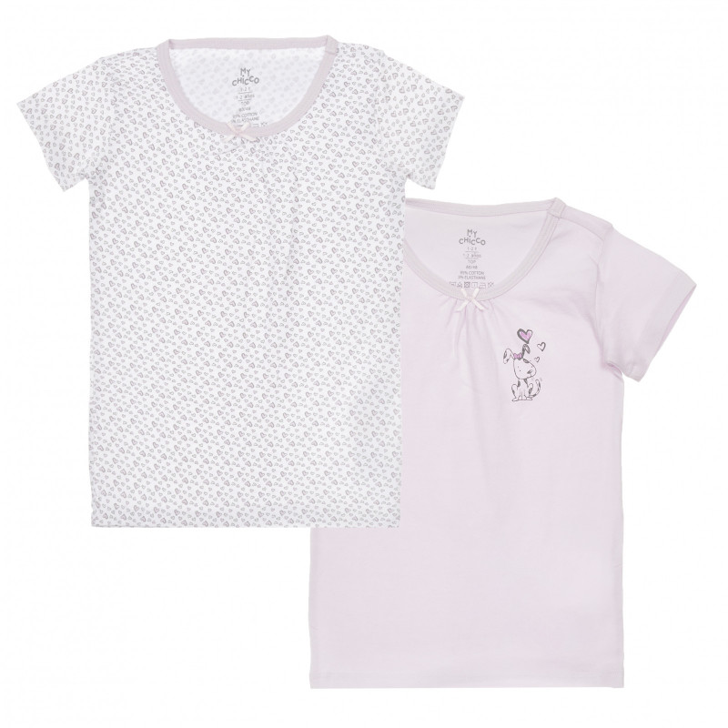 Set de bumbac de două tricouri în alb și violet  248430