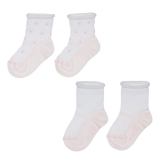 Set de două perechi de șosete pentru bebeluși, în alb Chicco 248492 