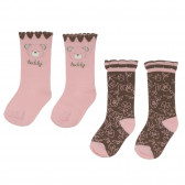Set de două perechi de șosete, roz și maro Chicco 248661 