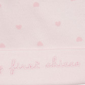 Căciulă pentru bebeluși din bumbac cu imprimeu de inimi, roz Chicco 248847 2
