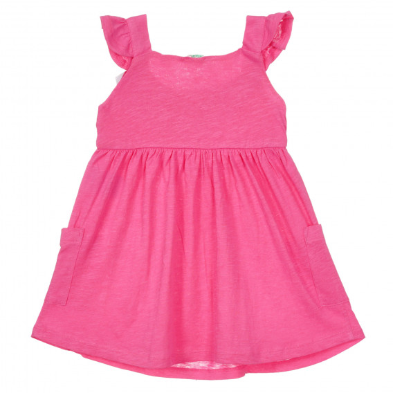Rochie cu bretele și volane pentru bebeluș, roz Benetton 248883 4