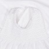 Rochie cu dantelă pentru bebeluș, albă Benetton 248895 3