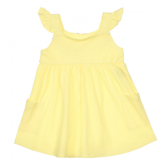 Rochie cu bretele și volane pentru bebeluș, galben deschis Benetton 248912 