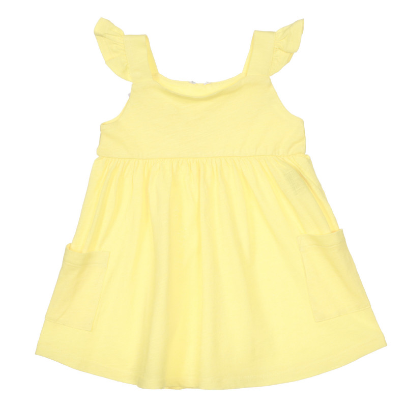 Rochie cu bretele și volane pentru bebeluș, galben deschis  248912