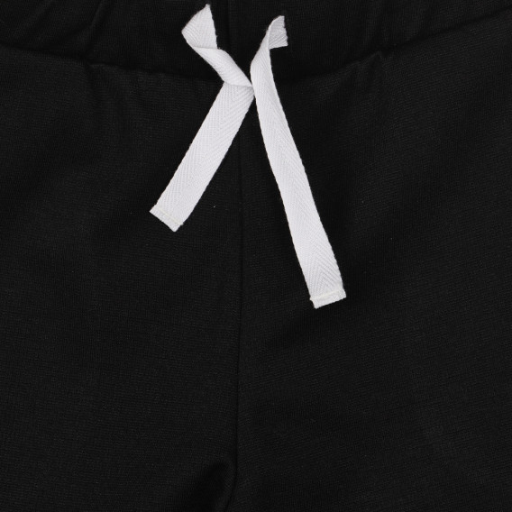 Pantaloni cu detalii albe, negri Benetton 248968 2