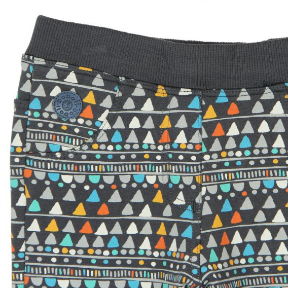 Pantaloni sport pentru fete, gri închis cu imprimeu colorat Boboli 249 3