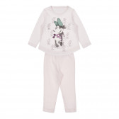 Pijamale de bumbac cu Minnie Mouse pentru bebelus, roz Benetton 249076 
