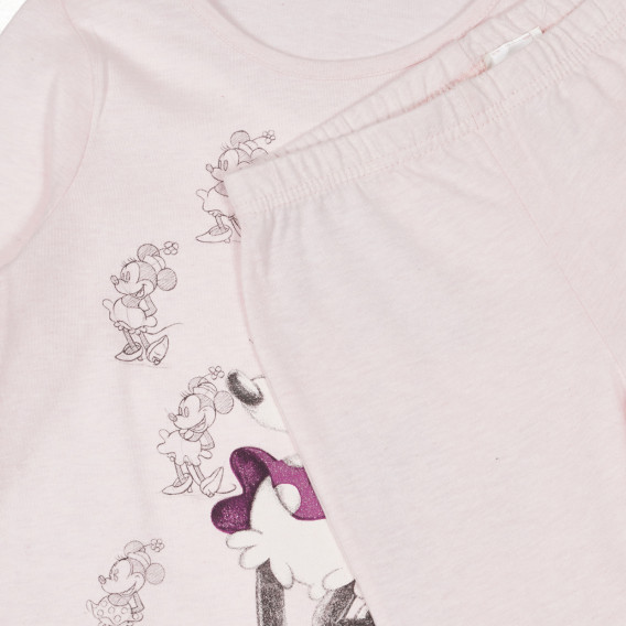Pijamale de bumbac cu Minnie Mouse pentru bebelus, roz Benetton 249077 3