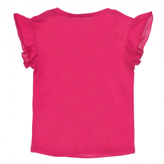 Bluză din bumbac cu volane și imprimeu pentru bebeluși, roz Benetton 249118 4