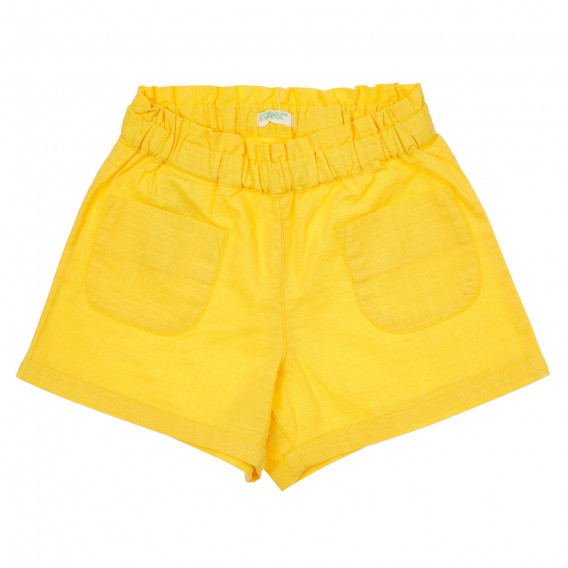 Pantaloni scurți din bumbac pentru bebeluși, galbeni Benetton 249127 