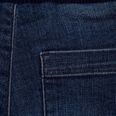 Pantaloni scurți din denim cu aplicație și franjuri, albaștri Benetton 249134 3