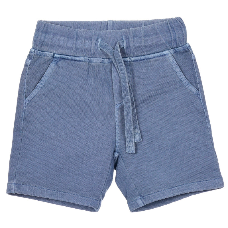 Pantaloni scurți din bumbac pentru bebeluș, culoarea albastră  249135