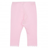 Colanți din bumbac cu dantelă la capătul picioarelor pentru bebeluși, roz deschis Benetton 249150 4
