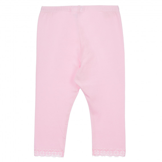Colanți din bumbac cu dantelă la capătul picioarelor pentru bebeluși, roz deschis Benetton 249150 4