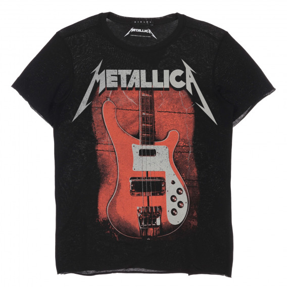 Tricou cu imprimeu Metallica, negru Sisley 249151 