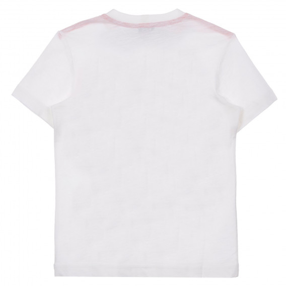 Tricou din bumbac cu imprimeu grafic, culoare albă. Benetton 249162 4