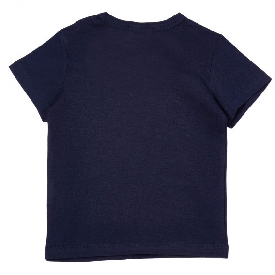 Tricou din bumbac cu imprimeu iepuraș pentru bebeluș, pe albastru Benetton 249168 4