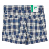 Pantaloni scurți din bumbac în carouri albe și albastre, pentru bebeluși Benetton 249182 4