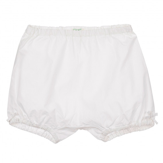 Pantaloni scurți din bumbac pentru bebeluș, albi Benetton 249187 