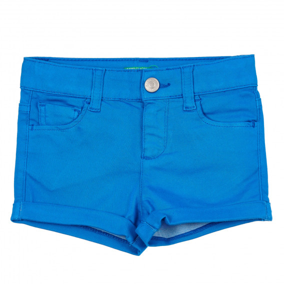 Pantaloni scurți cu tivuri pliate, albaștri Benetton 249266 