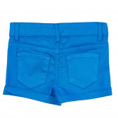 Pantaloni scurți cu tivuri pliate, albaștri Benetton 249269 4
