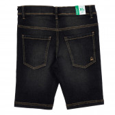 Pantaloni scurți din denim cu cusături decorative, albastru Benetton 249277 4