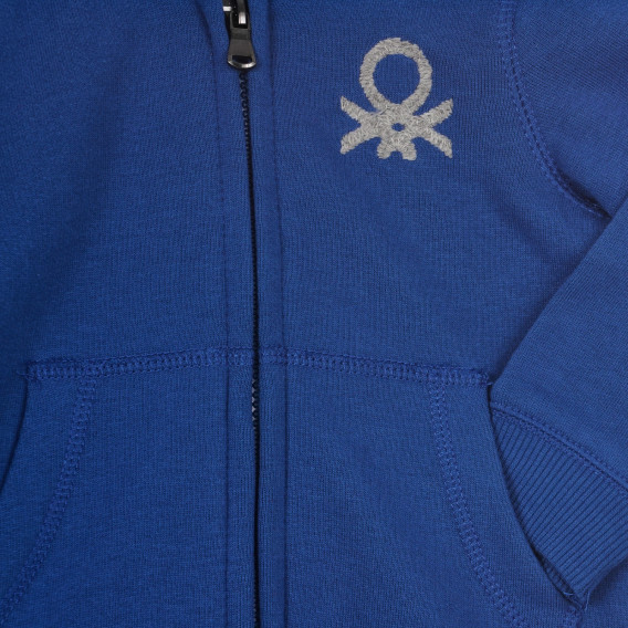 Hanorac matlasat cu logo-ul mărcii pentru bebeluș, albastru Benetton 249360 3