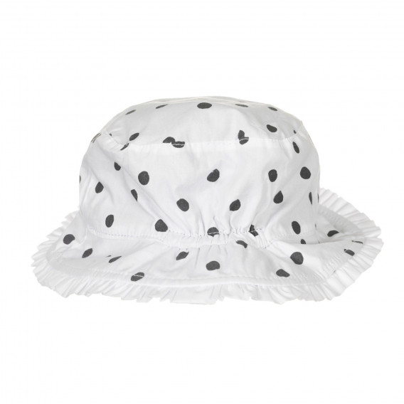 Pălărie de bumbac cu imprimare punctelețe, albă Chicco 249437 