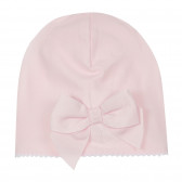 Căciulă pentru bebeluși din bumbac cu panglică, roz Chicco 249520 