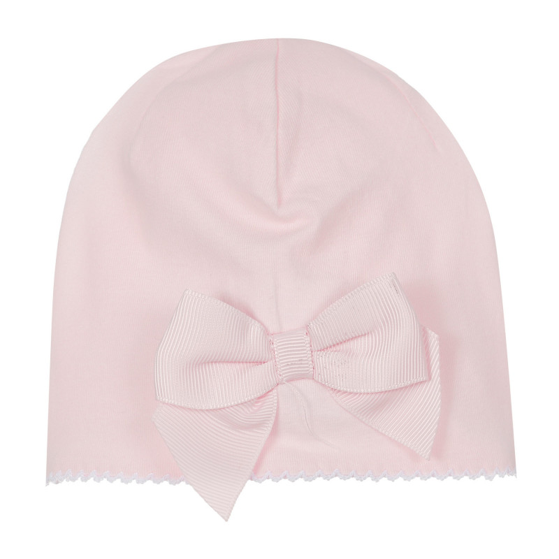 Căciulă pentru bebeluși din bumbac cu panglică, roz  249520