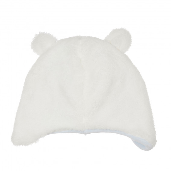 Căciulă cu urechi și aplicație de ursuleț pentru bebeluș, albă Chicco 249563 2