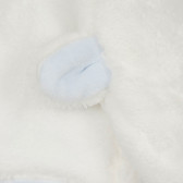 Căciulă cu urechi și aplicație de ursuleț pentru bebeluș, albă Chicco 249564 3