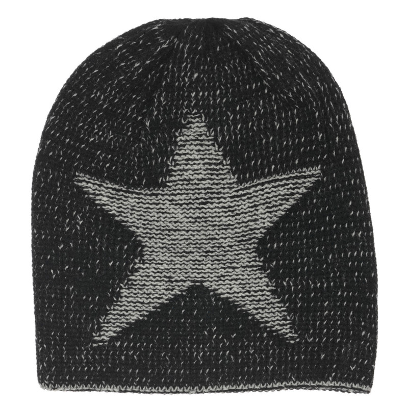Căciulă tricotată cu broderie stelară, neagră  249648