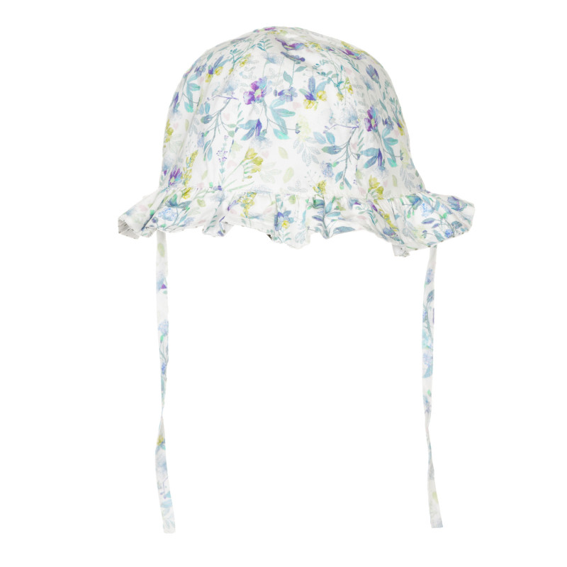 Pălărie de bumbac cu franjuri și imprimeu floral  249675