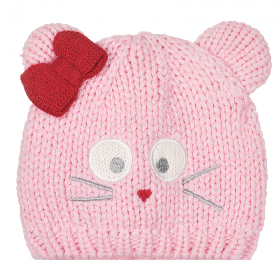 Căciulă tricotată pentru bebeluși cu aplicație, roz Chicco 249816 