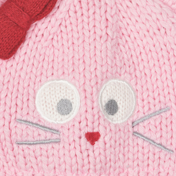 Căciulă tricotată pentru bebeluși cu aplicație, roz Chicco 249817 2