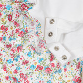 Rochie din bumbac cu imprimeu floral, de culoare albă Benetton 249853 3