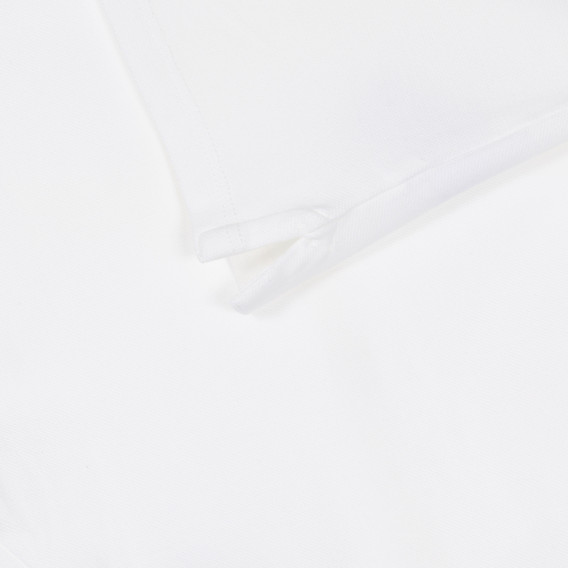 Bluză din bumbac cu mâneci scurte și guler pentru bebeluș, de culoare albă Benetton 249875 3